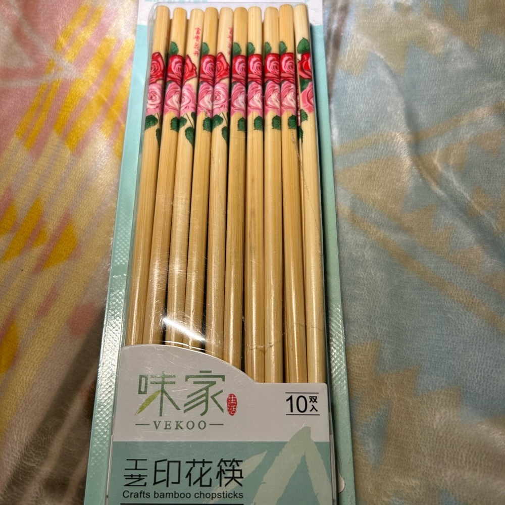 Pink and Tan Party Chopsticks Set